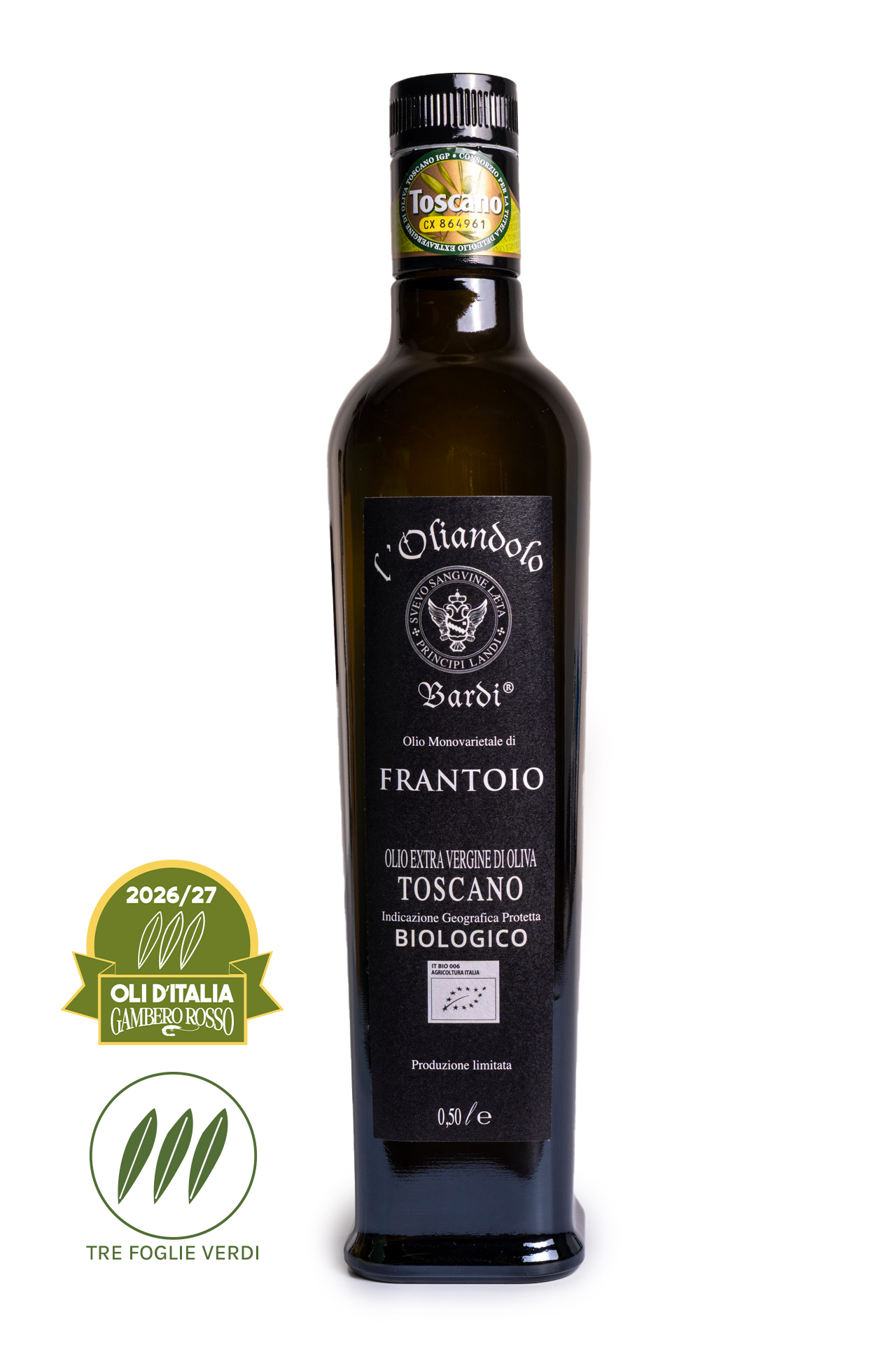 Olio extravergine di oliva Biologico Monovarietale Toscano Bardi | Bottiglia