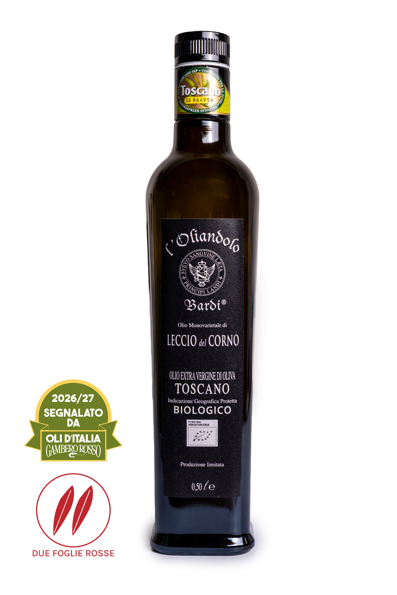 Olio extravergine di oliva Biologico Monovarietale Toscano Bardi | Bottiglia