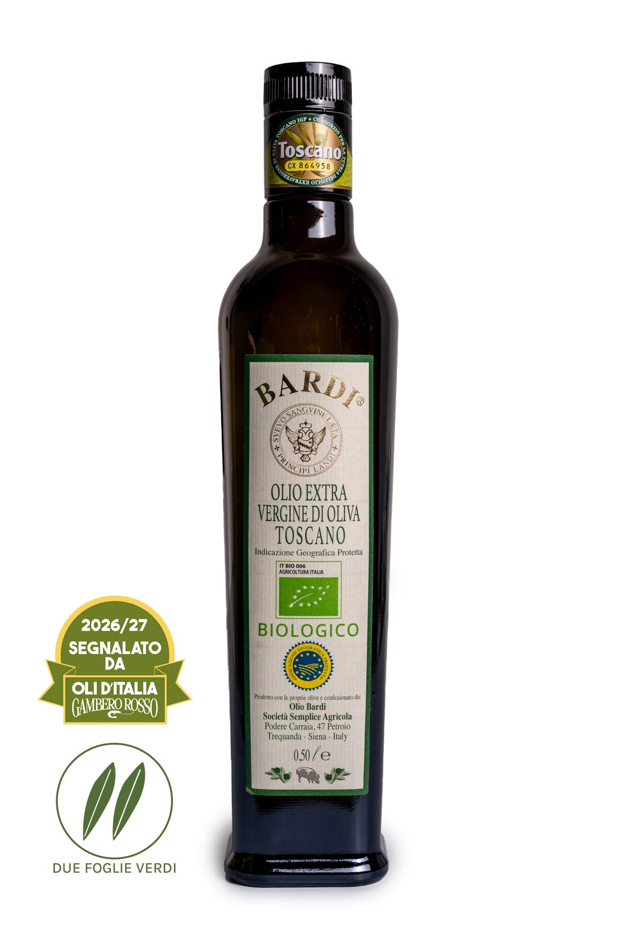 Olio extravergine di oliva Biologico Toscano Bardi | Bottiglia