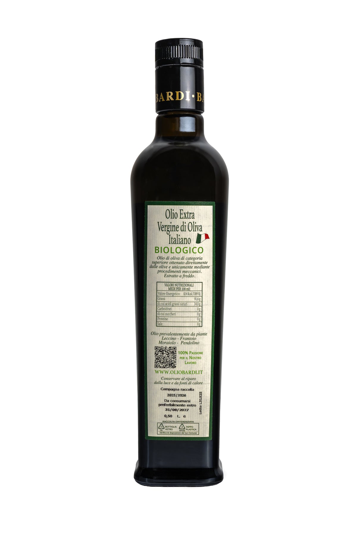 Olio extravergine di oliva Biologico Bardi | Bottiglia
