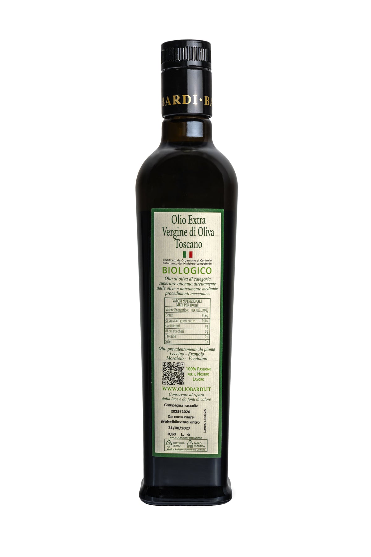 Olio extravergine di oliva Biologico Toscano Bardi | Bottiglia